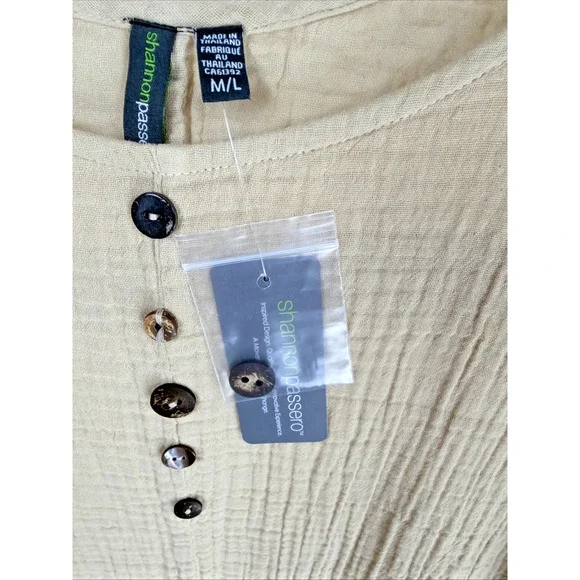 NWT Shannon Passero Tan Round Neck Dolman Sleeve Tunic #0944 Size MED / LARGE - Picture 4 of 4
